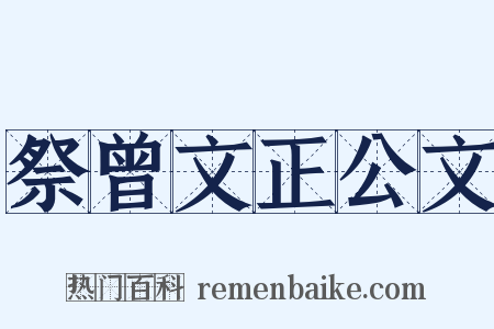 祭曾文正公文是什么意思的图片